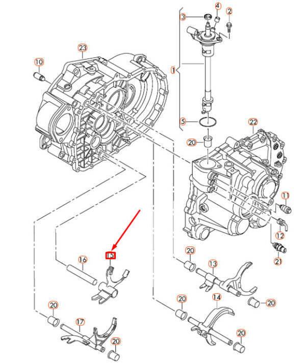 NEW AUDI A3 8P REVERSE GEAR SELECTOR FORK 02M311570E ORIGINAL - Image 4