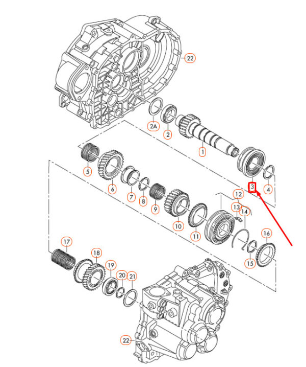 New AUDI A1 8X Reverse Synchronisation Hub 02M311759B ORIGINAL - Image 4
