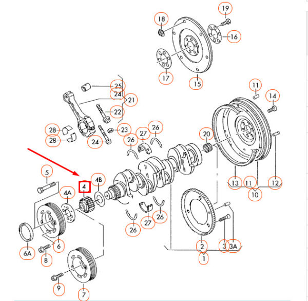 NEW AUDI A3 8L CRANKSHAFT TOOTHED BELT PULLEY 038105263E ORIGINAL - Image 4