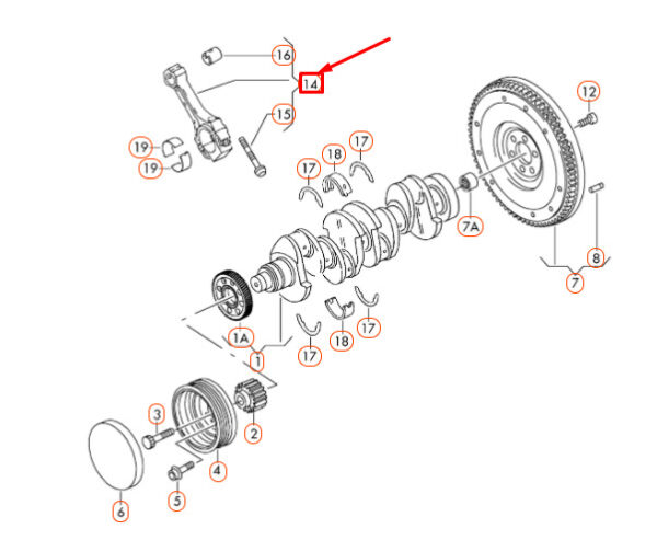 NEW VOLKSWAGEN JETTA A5 CRANKSHAFT CONNECTING ROD 038105401G ORIGINAL - Image 4