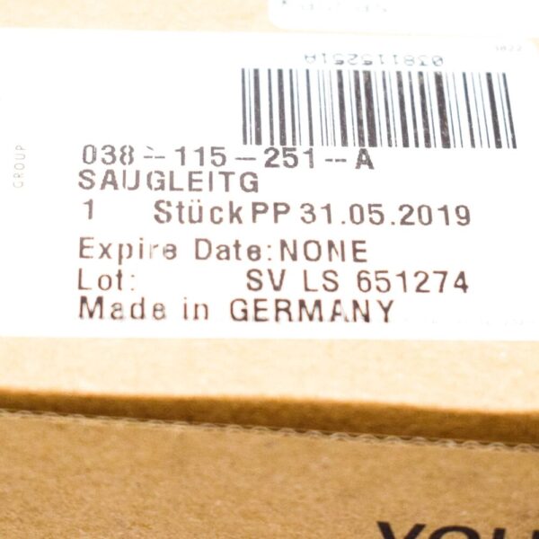 Volkswagen Transporter T5 Suction Line 038115251A New Genuine - Image 3