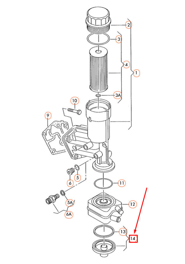 NEW AUDI A2 8Z OIL FILTER LID WITH SEAL 038117061B - Image 4