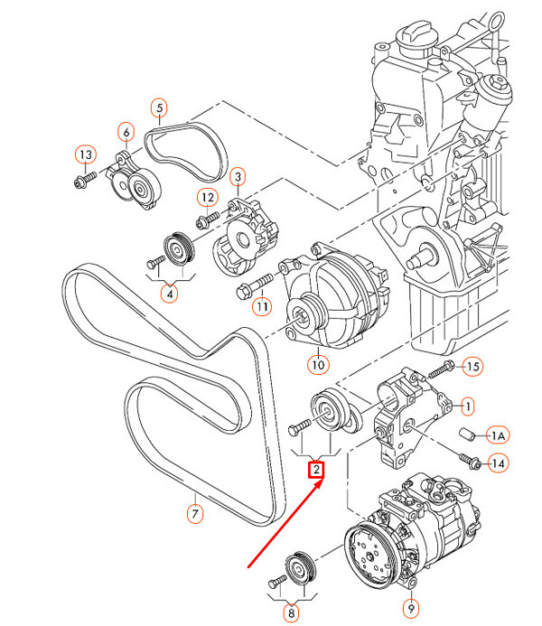 NEW VW BEETLE A5 AUTOMATIC BELT TENSIONER 03C145299AF - Image 5