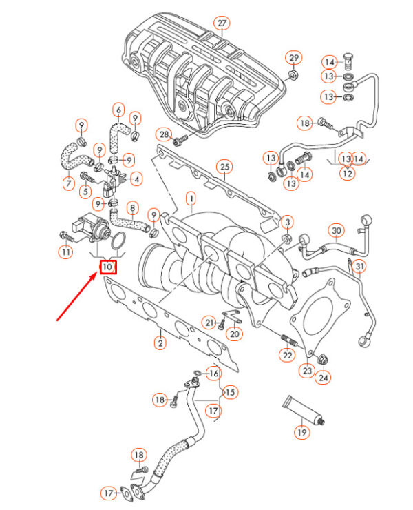 NEW VOLKSWAGEN BEETLE A5 TURBO CUT-OFF VALVE 03C145710E ORIGINAL - Image 4