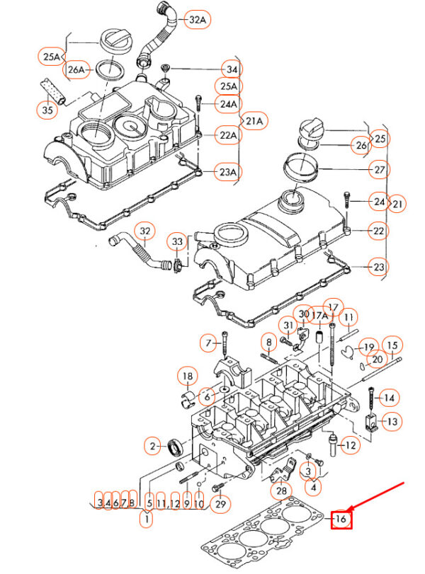 NEW AUDI A3 8P CYLINDER HEAD GASKET 165MM 03G103383L - Image 4