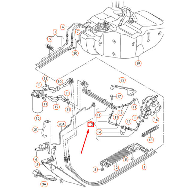 NEW AUDI A3 8P FUEL FEED/RETURN PIPE 03G130308N ORIGINAL - Image 4