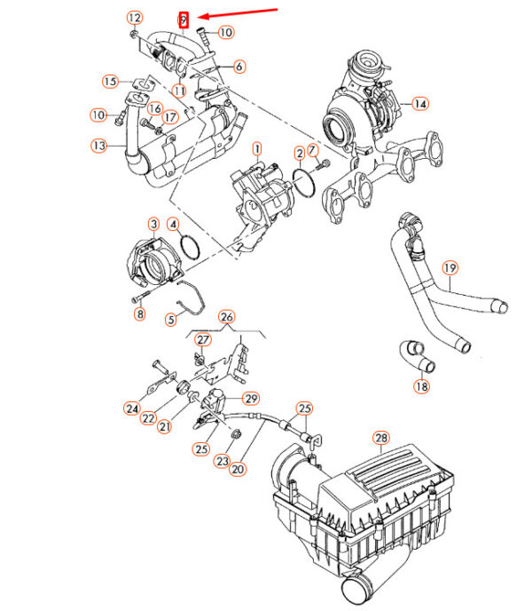 NEW AUDI A3 8P EGR RADIATOR CONNECTING PIPE 03G131521R - Image 4