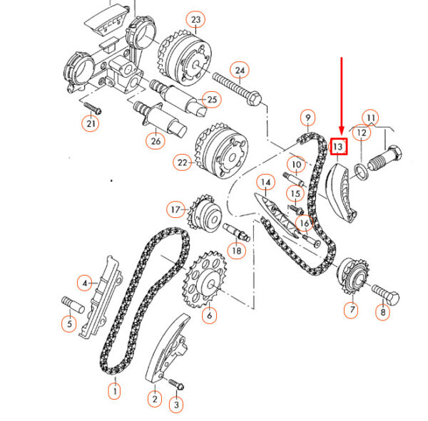 NEW AUDI Q7 4L ENGINE TIMING CHAIN TENSIONER 03H109509A - Image 3