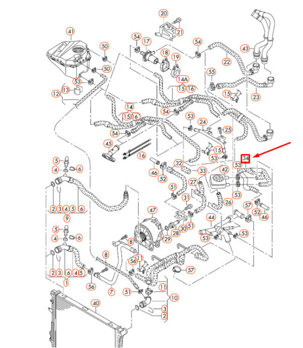 NEW AUDI Q7 4L ENGINE COOLANT HOSE 03H121049A ORIGINAL - Image 4