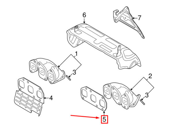 AUDI Q7 4L Exhaust Manifold Gasket For Cylinders 4-6 03H253050B NEW ORIGINAL - Image 4