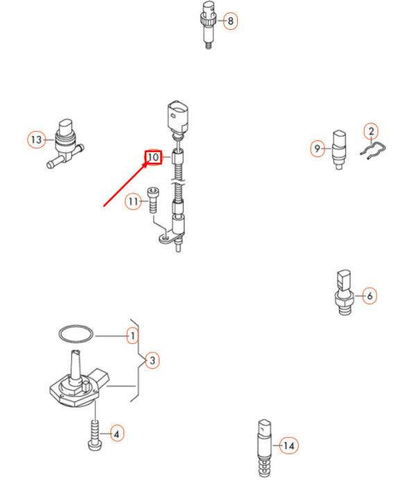 NEW VOLKSWAGEN TOUAREG 7P MK2 COOLANT TEMPERATURE SENSOR 03H919501A ORIGINAL - Image 4