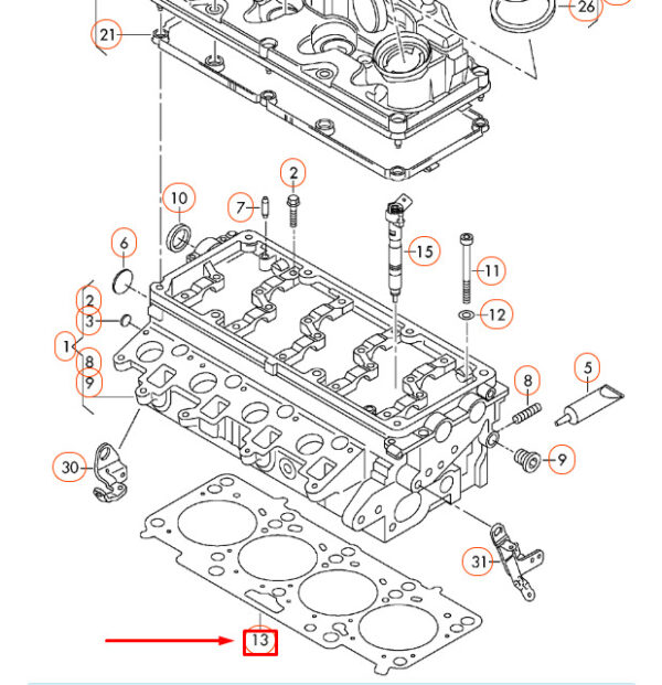 NEW AUDI A1 8X CYLINDER HEAD GASKET 163MM 03L103383BN - Image 3
