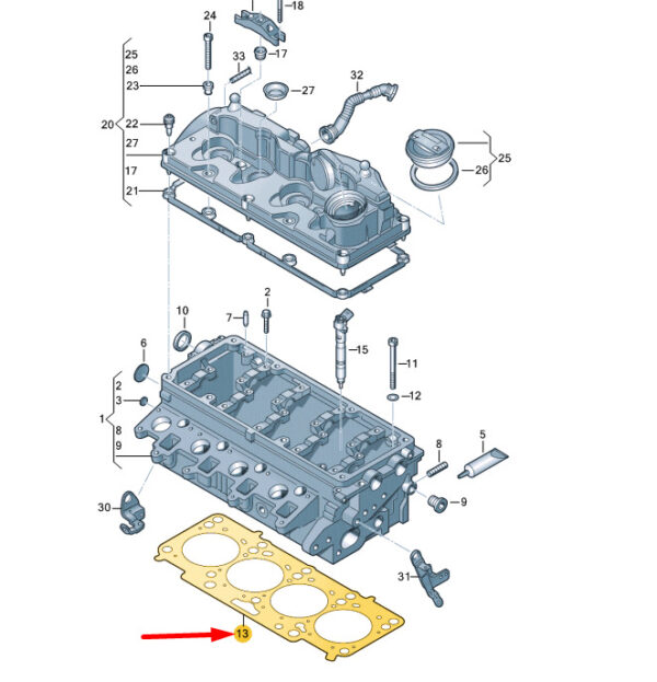 NEW VOLKSWAGEN POLO 6R MK5 CYLINDER HEAD GASKET 03L103383DB ORIGINAL - Image 4
