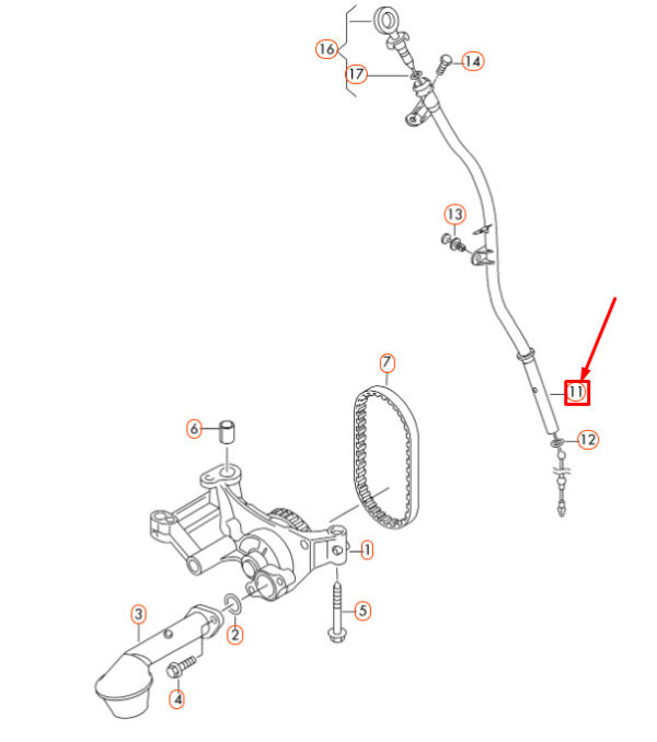 AUDI A1 8X DIPSTICK PIPE 03L103634G NEW ORIGINAL - Image 3