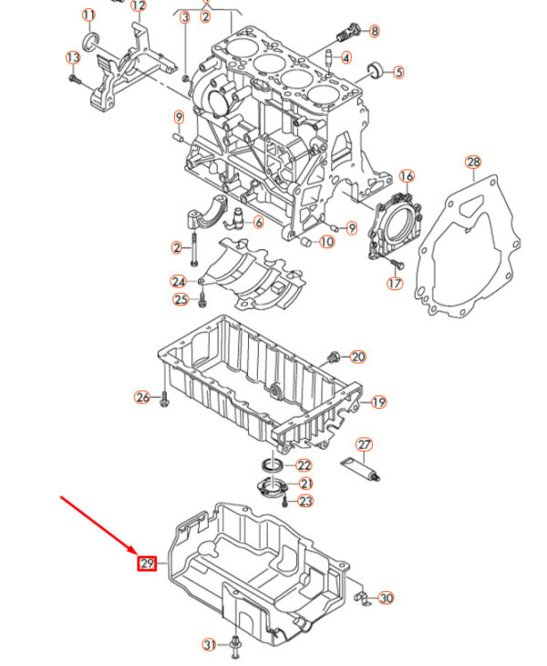 NEW VOLKSWAGEN PASSAT B8 ENGINE OIL SUMP COVER 03L103660D ORIGINAL - Image 4
