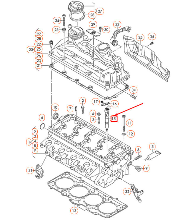 NEW VOLKSWAGEN BEETLE A5 INJECTOR UNIT 03L130277A ORIGINAL - Image 5