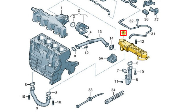 AUDI A3 8P EGR RADIATOR 03L131512DQ NEW ORIGINAL - Image 3