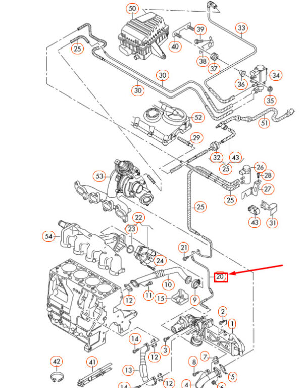 AUDI A1 8X VACUUM HOSE 03L131605M NEW ORIGINAL - Image 3