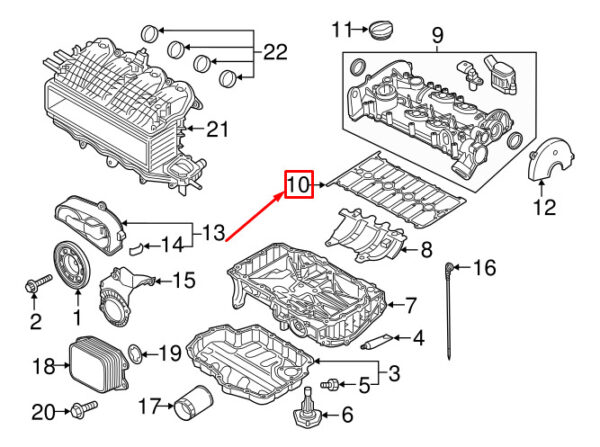 Audi A3 Sportback 8V engine valve cover gasket 04E103483H NEW ORIGINAL - Image 4