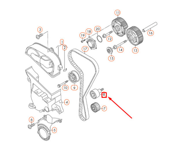 NEW AUDI A1 8X TIMING BELT IDLER PULLEY 04E109244B - Image 4