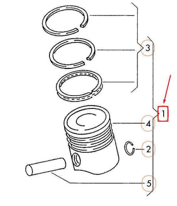 NEW AUDI A3 8V ENGINE PISTON DIMENSION GROUP 1 04L107065A001 ORIGINAL - Image 4