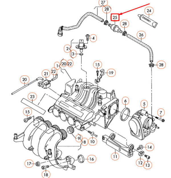 Audi A3 8P vacuum system control flush solenoid valve 058133517B NEW ORIGINAL - Image 4