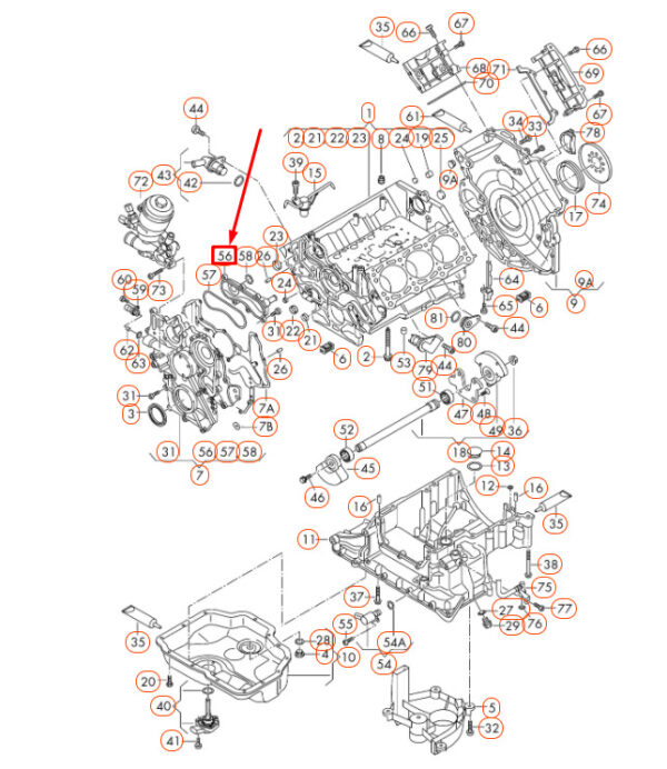 Audi A4 B8 Engine Timing Cover 059103525F NEW ORIGINAL