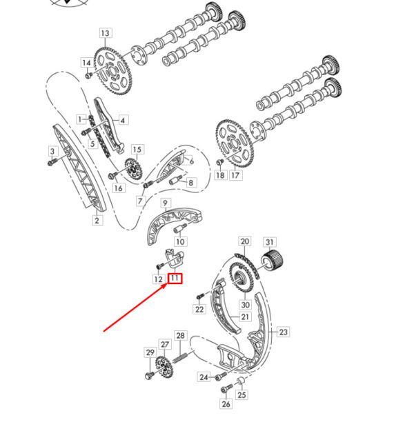Audi Q5 8r Upper Control Chain Clamp 059107967AL NEW ORIGINAL - Image 4