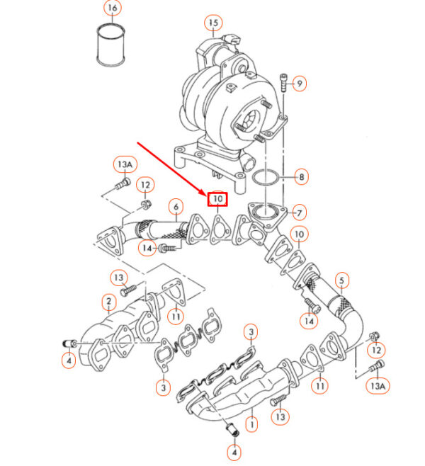AUDI A4 B7 EXHAUST GASKET 059253115 NEW ORIGINAL - Image 4