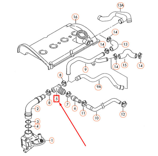 NEW AUDI A3 8L PCV HOSE CONNECTOR 3 WAY T SHAPE 06A103247 ORIGINAL - Image 4