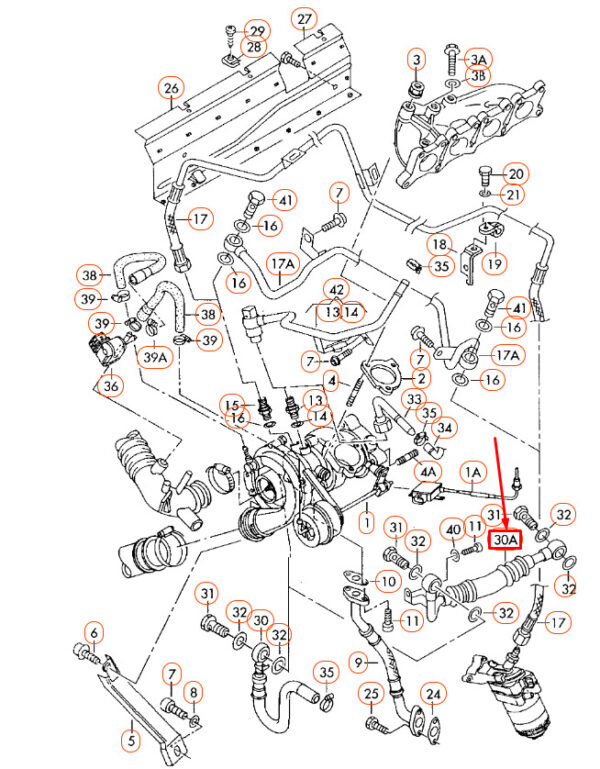 NEW AUDI A3 8L COOLANT FEED HOSE 06A121497Q ORIGINAL - Image 4