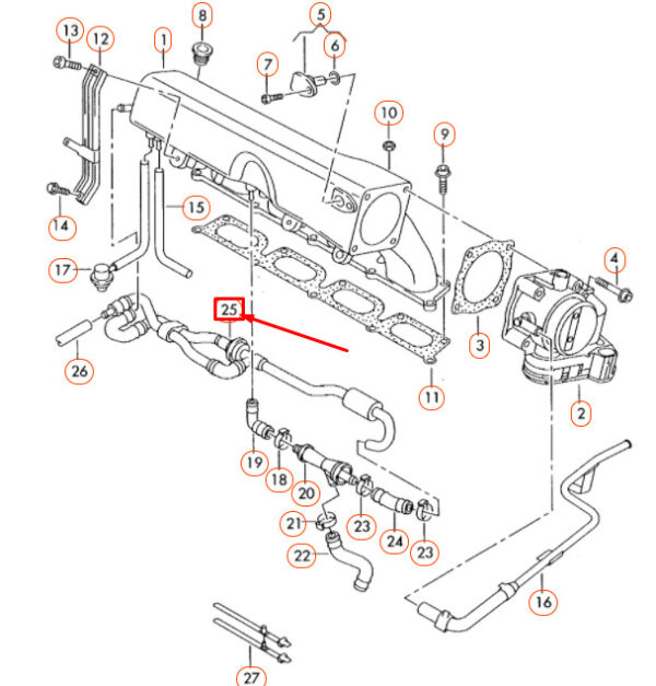 New Audi TT 8N ENGINE AIR INTAKE HOSE 06A133789 - Image 4