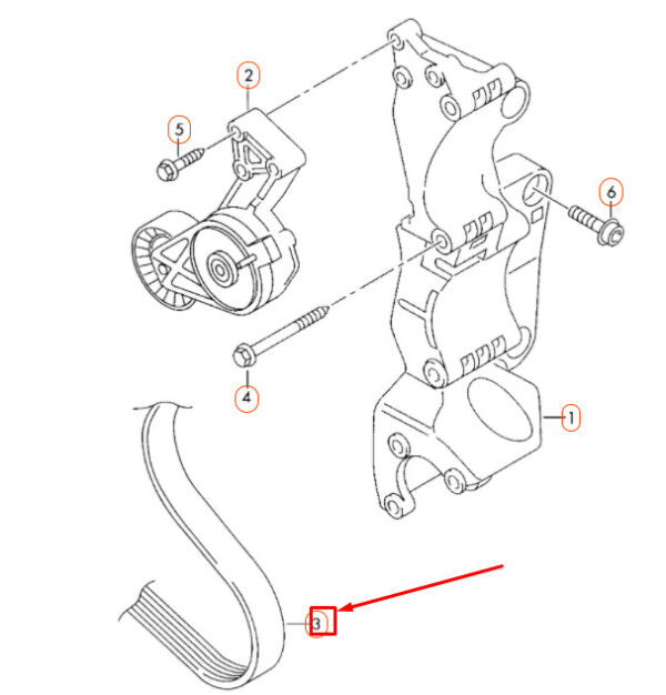 NEW OEM AUDI TT 8N ACCESSORY POLY-V-BELT 06A145933D ORIGINAL - Image 3
