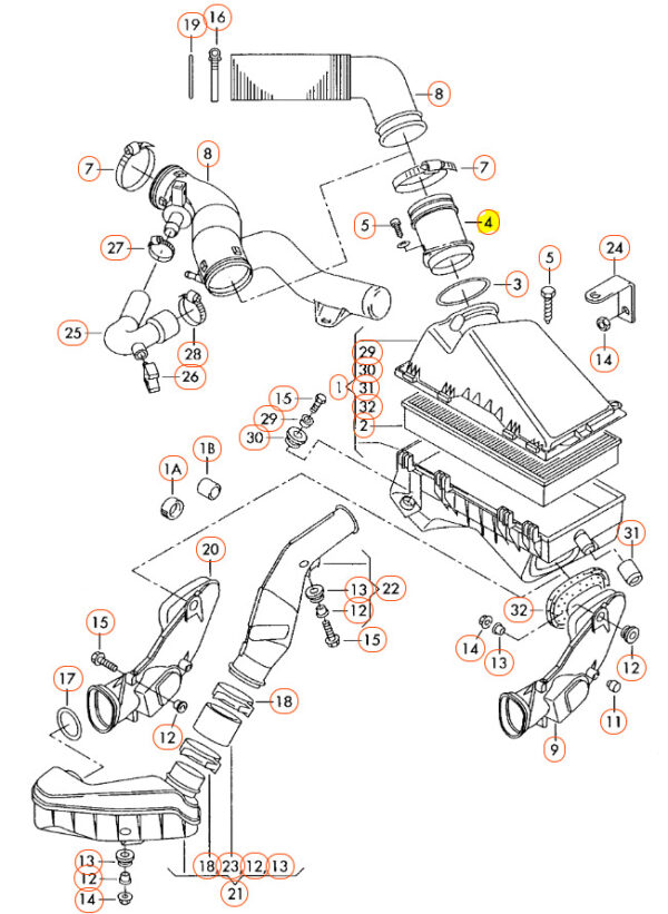 NEW AUDI VOLKSWAGEN MASS AIR FLOW SENSOR 06A906461GX 07-09 ORIGINAL