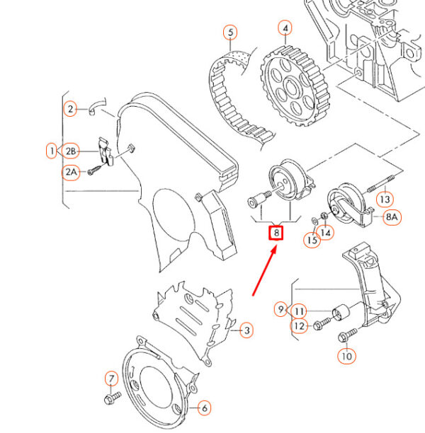 NEW AUDI TT 8N TIMING BELT TENSIONER ROLLER 06B109243F ORIGINAL - Image 4