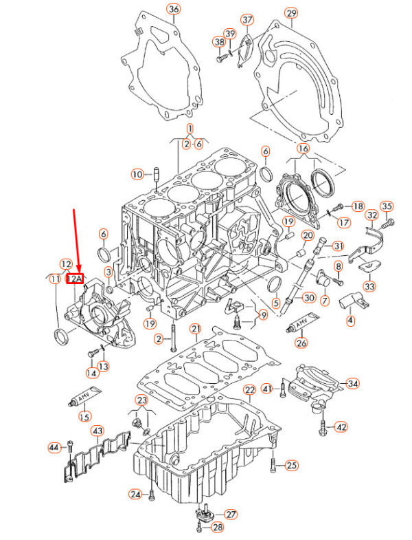 NEW AUDI A1 8X FRONT CRANKSHAFT SEALING FLANGE 06D103153C ORIGINAL - Image 4
