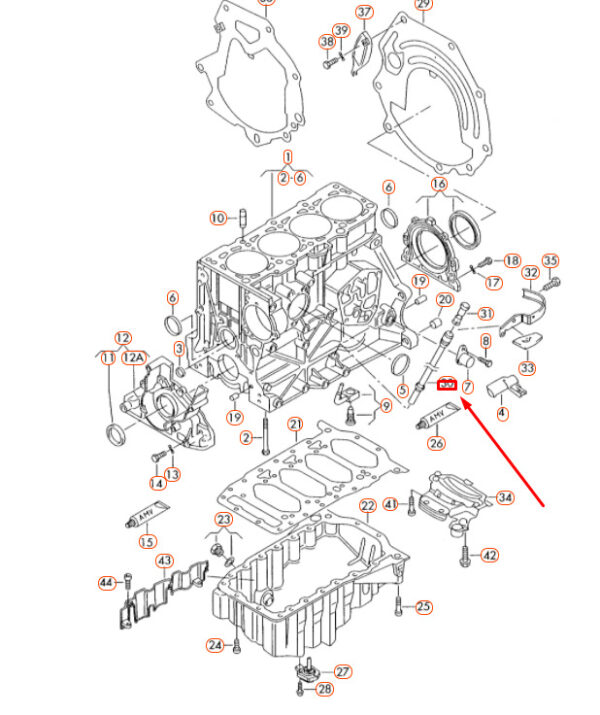 Audi A1 8X oil tracking tube 06D103634E NEW ORIGINAL - Image 3