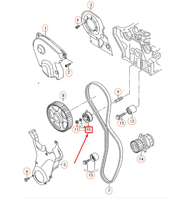 NEW AUDI A1 8X TIMING BELT TENSIONER PULLEY 06D109243C - Image 4