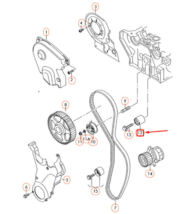 NEW AUDI A1 8X ENGINE TIMING BELT IDLER PULLEY 06D109244E - Image 4