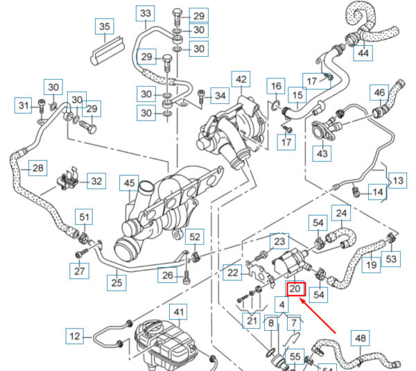 NEW AUDI Q5 8R ADDITIONAL COOLANT WATER PUMP 06D121601 ORIGINAL - Image 3