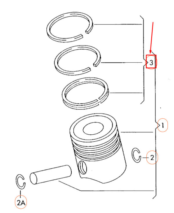 Audi A3 8P piston ring set 06D198151E NEW ORIGINAL