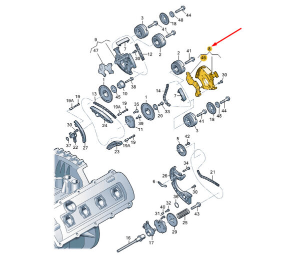 Audi A4 B8 Upper Control Chain Clamp 06E109217AJ NEW ORIGINAL - Image 4