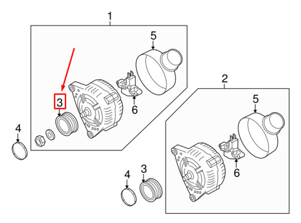 AUDI A4 AVANT B7 ALTERNATOR PULLEY 06E903119P NEW ORIGINAL - Image 5