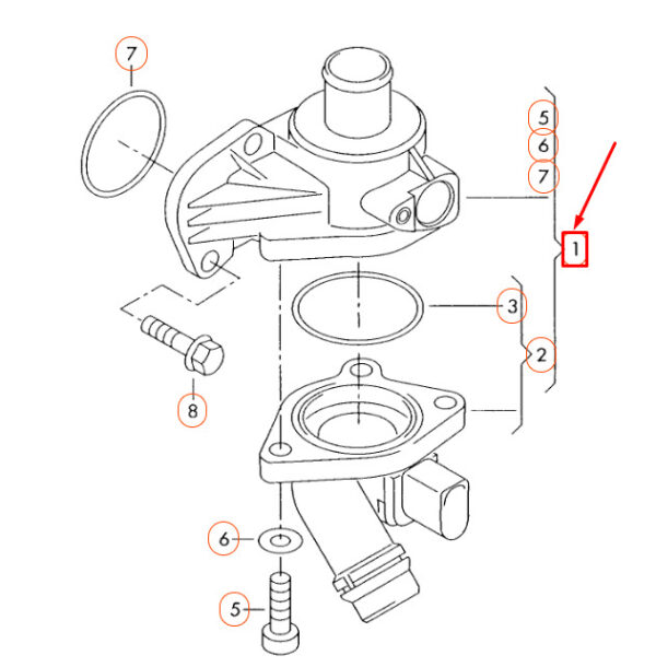 NEW AUDI A3 8P ENGINE COOLANT THERMOSTAT 06F121111G ORIGINAL - Image 4