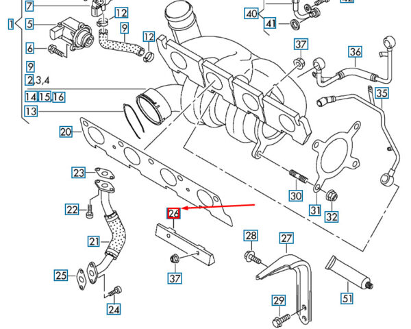 NEW AUDI A1 8X EXHAUST TRUMMER ANGLE HOLDER 06F253709A ORIGINAL - Image 4