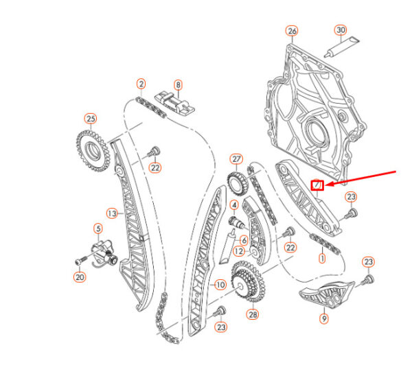 Audi A3 8P control chain guide rail 06H109469TO NEW REAL - Image 4