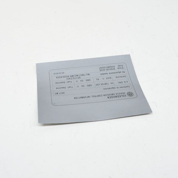 New Volkswagen Engine Data Notice Label Sticker 06J010005AP - Image 4