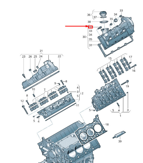 NEU VW TOUAREG 7P MK2 ZYLINDERKOPF HEX -SOCKEL OVAL HEAD BOLT 06J103831 ORIGINAL - Image 4