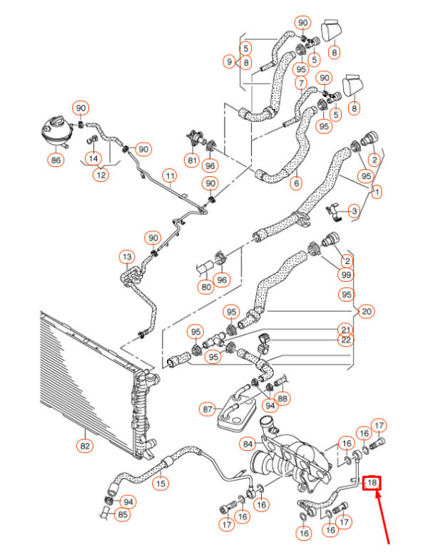 NEW AUDI Q3 8U FEED COOLANT PIPE 06J121497H ORIGINAL - Image 4