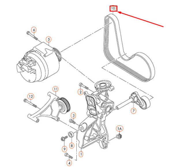 NEW AUDI A3 8P DRIVE BELT 06J260849D - Image 3